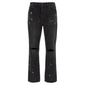 Purple Men 'P011 Knee Slit Paint' Jeans